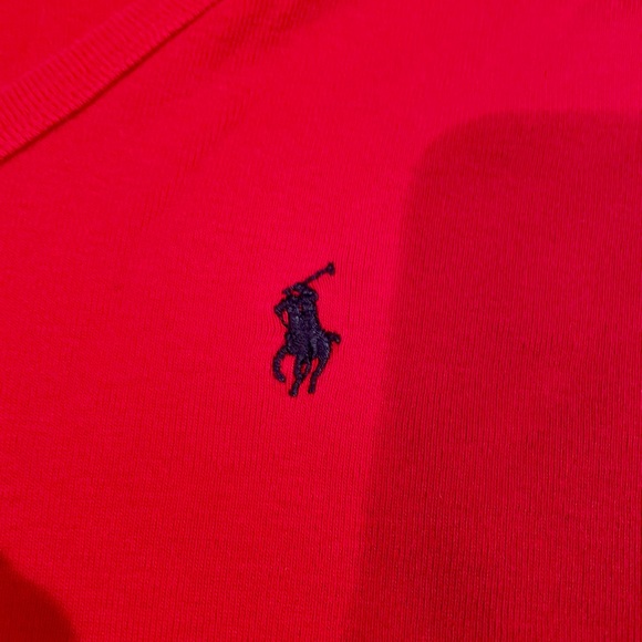 Ralph Lauren Polo Sport V-neck 3/4 Sleeve Tee Shirt in Red Size Large - Picture 5 of 8